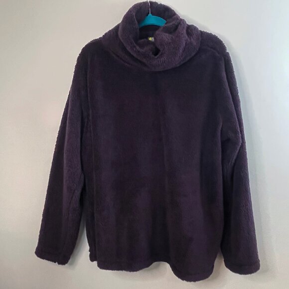 Zella Furry Fleece Funnel Neck Pullover In Purple Nebula - Size 2X - Picture 1 of 6